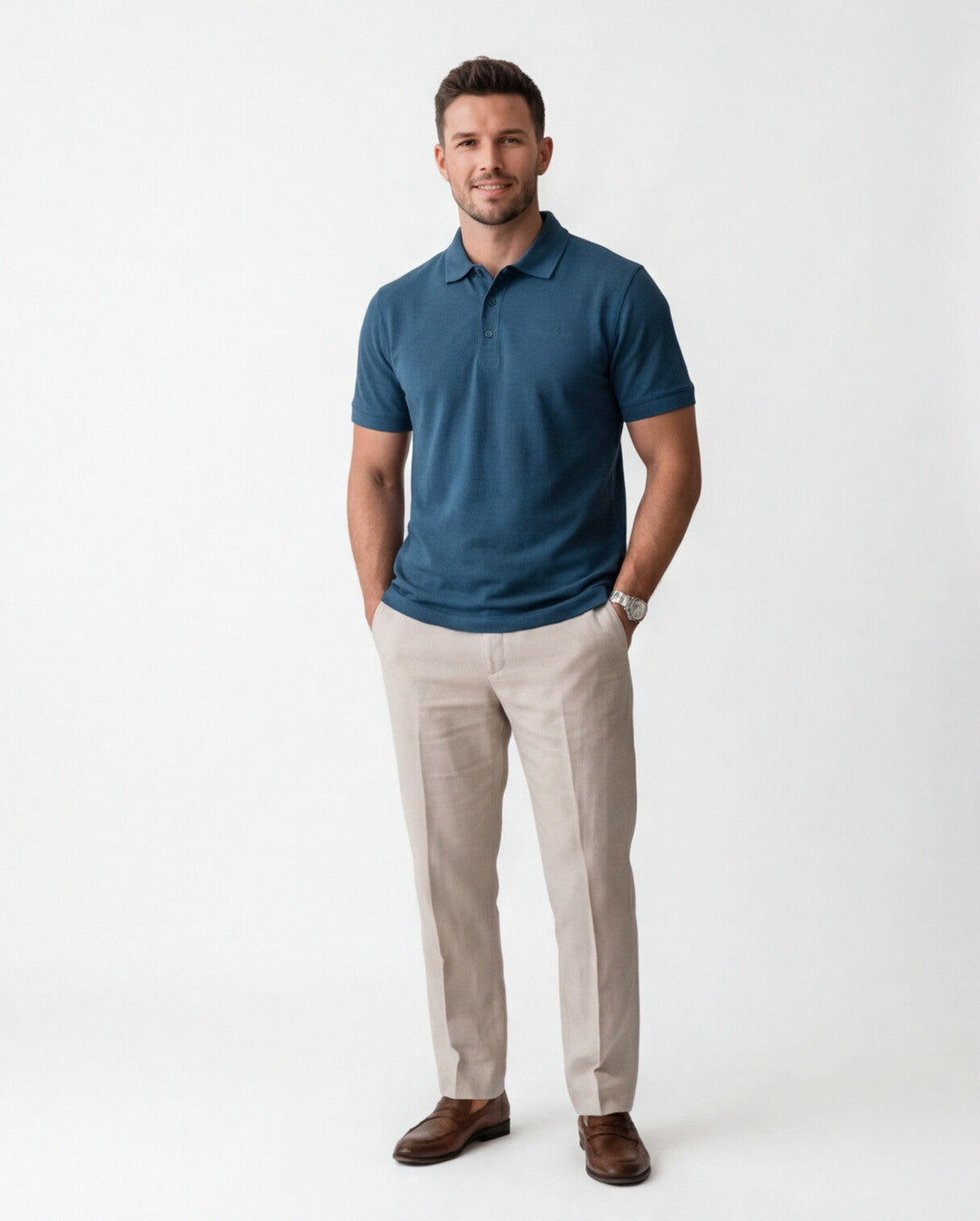 Teal Polo Shirt | Deep Ocean